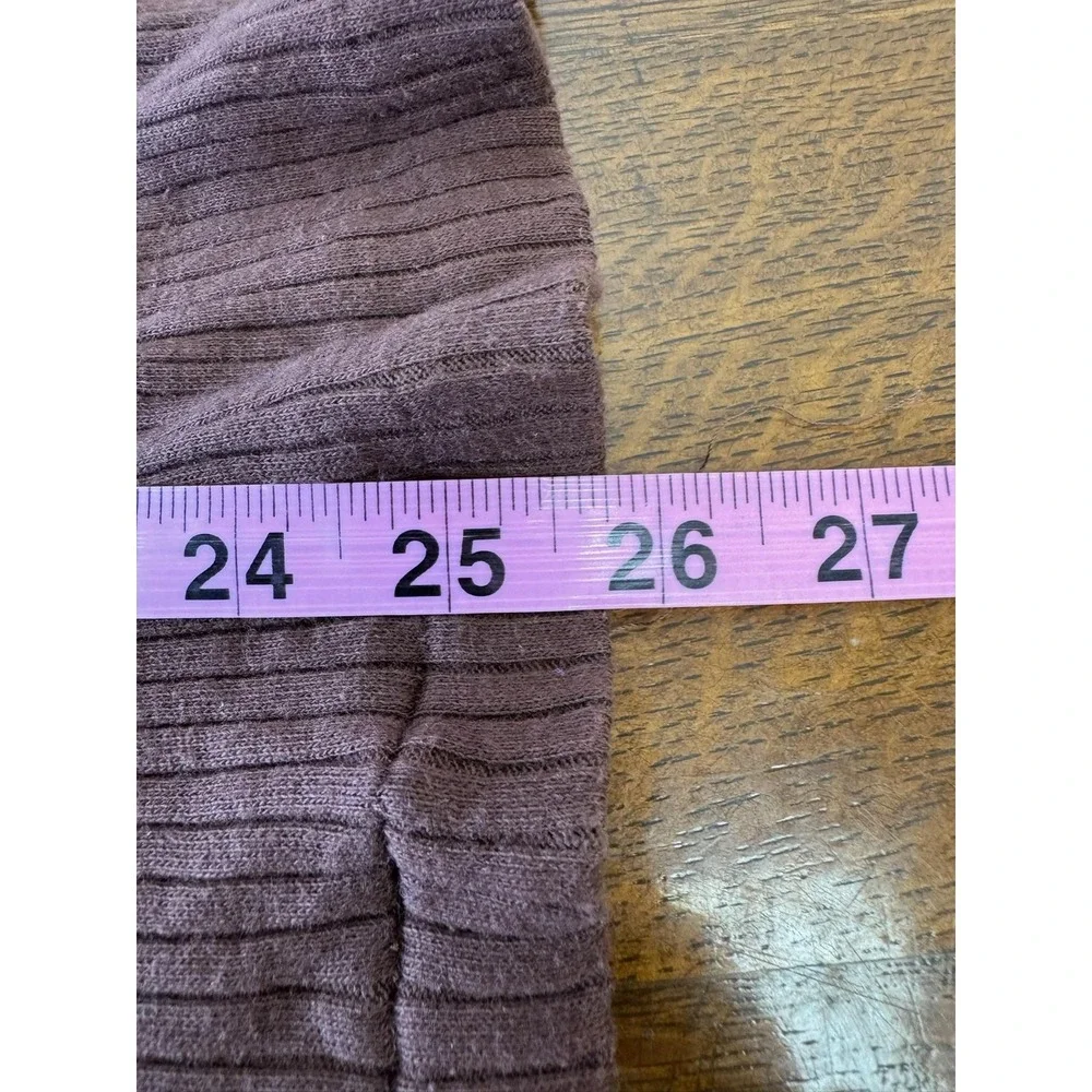 Vintage‎ Style Center Sweater Womens XS Brown Lace Up Henley Ribbed Knit 60s - Picture 6 of 6